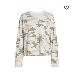 NWT Sundry Cream Camo Boxy Crew Sweatshirt